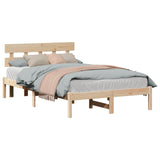 Bed Frame with Headboard Brown 120 x 200 cm Solid Pine wood 872164