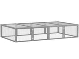 Wooden Rabbit Hutch Cage 6ft with Wire Mesh, Openable Roof, Play Space for Outdoor, Grey T3398P350031