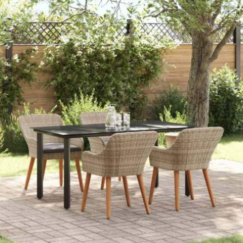 Dining Set Light grey Poly rattan 3261715