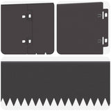 Lawn Edging 10 pcs 103 x 15 cm Steel Black 8008350