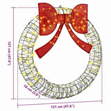 Wreath with 150 LEDs Warm white 121 x 121 x 10 cm Rattan 42019141