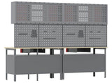 Work Bench Set 8 pcs Red and Grey Powder-Coated Steel 3321497