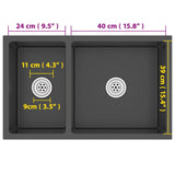 Kitchen Sink Black Stainless Steel 51562