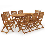 Dining Set Natural Wood Solid Acacia Wood Medium Foldable 3060198