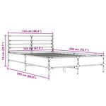 ZNTS Bed Frame without Mattress Black 120x200 cm 3280037