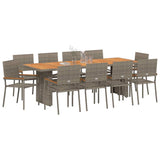 Garden Dining Set 11 pcs Grey Poly Rattan 3365423