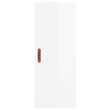 Highboard High Gloss White 34.5x34x180 cm Engineered Wood 3198827