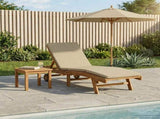 Sun Lounger Brown and Beige Polyester 42032686