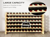 Six-Tier, 72 Bottle Wooden Wine Rack - Natural T3398P344335