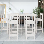 7 Piece Garden Bar Set White Solid Wood Pine 3154761