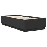 Bed Frame with Headboard Black 100 x 200 cm Engineered Wood 3408195