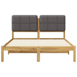 Bed Frame with Upholstered Headboard Whitewash and Light Grey 904090
