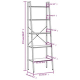 5-Tier Standing Shelf Light Brown and Black 56x35x174 cm 336367