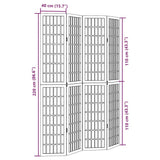 Room Divider 4 Panels White Solid Wood Paulownia 358788