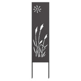 Garden Privacy Screen Black 32 x 140 cm Cold-rolled steel 876203