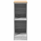 Garage Storage Cabinet Grey Sonoma 30x51x85 cm Solid Wood Pine 860531