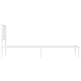 Metal Bed Frame without Mattress with Headboard White 90x200cm 374479