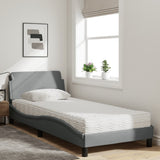 Bed with Mattress "Dover" Light Grey Single Fabric 3208484