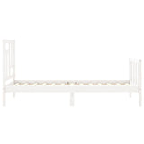Bed Frame without Mattress White Single Solid Wood Pine 3193107