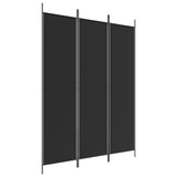 3-Panel Room Divider Black 150x200 cm Fabric 350181