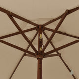 Garden Parasol with Wooden Pole Taupe 196x231 cm 363162
