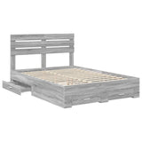 Bed Frame with Drawer Grey Sonoma 160 x 200 cm Engineered Wood 3411627