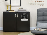 Two-Tier Locking Office Storage Cabinet - Black T3398P330506