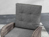 2 Seater Patio Rattan Chaise Lounge Sofa Set with Fabric Cushion, Grey and Brown T3398P325090