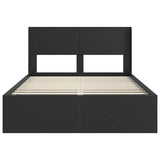 Bed Frame with Storage and Headboard Black 135 x 190 cm 3414220