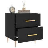 ZNTS Bedside Cabinet Black 40x35x47.5 cm Engineered Wood 827278