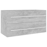 ZNTS 2 Piece Bathroom Furniture Set Concrete Grey Engineered Wood 804849
