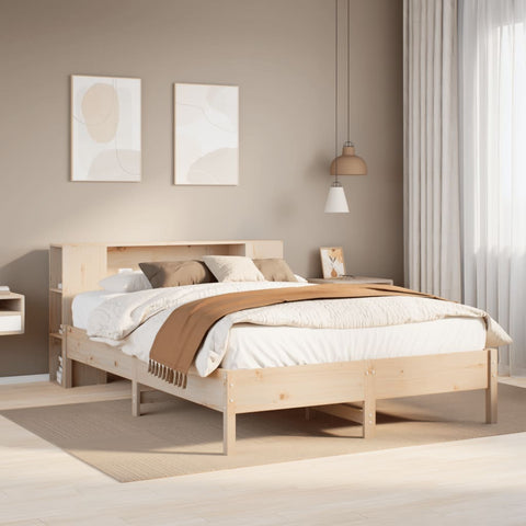 Bookcase Bed without Mattress 140x200 cm Solid Wood Pine 3322831