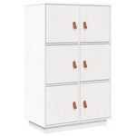 ZNTS Highboard White 67x40x108.5 cm Solid Wood Pine 820173