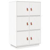 ZNTS Highboard White 67x40x108.5 cm Solid Wood Pine 820173