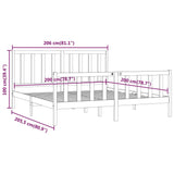 Bed Frame without Mattress 200x200 cm Solid Wood 3106853