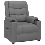 Recliner Chair Grey Faux Leather 348045