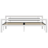 Bed Frame White and Black Metal Super King Durable Bed Frame 284549