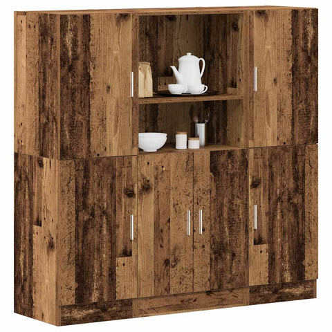 ZNTS 3 Piece Kitchen Cabinet Set Old Wood Engineered Wood 3324158