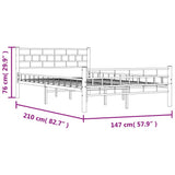 Bed Frame without Mattress Black Steel 140x200 cm 285278