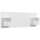Bed Headboard with Cabinets White Engineered Wood 3115692