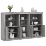 Sideboard with LED Lights Grey Sonoma 162x37x100 cm 3209175
