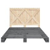 Bed Frame Grey Solid pine wood Double Durable Bed Frame 3281583