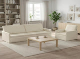 Sofa Set 2 pcs Cream Corduroy Fabric 3433262