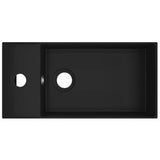 Bathroom Sink with Overflow Ceramic Matt Black 146997