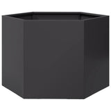 ZNTS Garden Planter Black Hexagon 69x60x45 cm Steel 851122