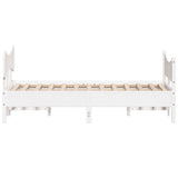 Bed Frame without Mattress White 135x190 cm Double Solid Wood Pine 3216397