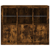 Sideboards with LED Lights 3 pcs Smoked Oak Engineered Wood 3209104