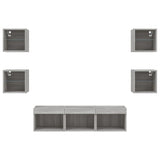 7 Piece TV Wall Units with LED Grey Sonoma Engineered Wood 3216588
