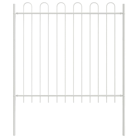 Garden Fence White 6.8 x 1.5 m Powder-coated steel 3334082