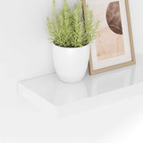 Floating Wall Shelves 4 pcs High Gloss White 40x23x3.8 cm MDF 323744